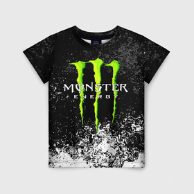 Детская футболка 3D с принтом MONSTER ENERGY в Рязани, 100% гипоаллергенный полиэфир | прямой крой, круглый вырез горловины, длина до линии бедер, чуть спущенное плечо, ткань немного тянется | black monster | bmx | claw | cybersport | energy | monster | monster energy | moto | motocross | race | sport | киберспорт | когти | монстер энерджи | монстр | мото | мотокросс | ралли | скейтбординг | спорт | т | энергия