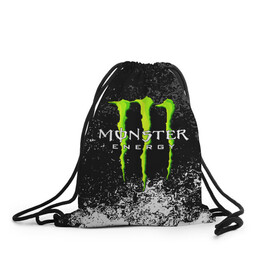 Рюкзак-мешок 3D с принтом MONSTER ENERGY в Рязани, 100% полиэстер | плотность ткани — 200 г/м2, размер — 35 х 45 см; лямки — толстые шнурки, застежка на шнуровке, без карманов и подкладки | black monster | bmx | claw | cybersport | energy | monster | monster energy | moto | motocross | race | sport | киберспорт | когти | монстер энерджи | монстр | мото | мотокросс | ралли | скейтбординг | спорт | т | энергия