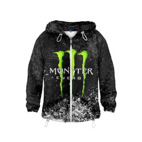 Детская ветровка 3D с принтом MONSTER ENERGY в Рязани, 100% полиэстер | подол и капюшон оформлены резинкой с фиксаторами, по бокам два кармана без застежек, один потайной карман на груди | Тематика изображения на принте: black monster | bmx | claw | cybersport | energy | monster | monster energy | moto | motocross | race | sport | киберспорт | когти | монстер энерджи | монстр | мото | мотокросс | ралли | скейтбординг | спорт | т | энергия