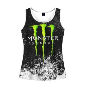 Женская майка 3D с принтом MONSTER ENERGY в Рязани, 100% полиэстер | круглая горловина, прямой силуэт, длина до линии бедра | black monster | bmx | claw | cybersport | energy | monster | monster energy | moto | motocross | race | sport | киберспорт | когти | монстер энерджи | монстр | мото | мотокросс | ралли | скейтбординг | спорт | т | энергия