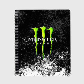 Тетрадь с принтом MONSTER ENERGY в Рязани, 100% бумага | 48 листов, плотность листов — 60 г/м2, плотность картонной обложки — 250 г/м2. Листы скреплены сбоку удобной пружинной спиралью. Уголки страниц и обложки скругленные. Цвет линий — светло-серый
 | black monster | bmx | claw | cybersport | energy | monster | monster energy | moto | motocross | race | sport | киберспорт | когти | монстер энерджи | монстр | мото | мотокросс | ралли | скейтбординг | спорт | т | энергия