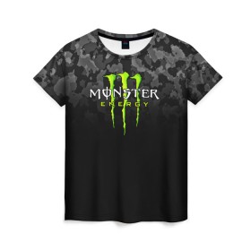 Женская футболка 3D с принтом MONSTER ENERGY в Рязани, 100% полиэфир ( синтетическое хлопкоподобное полотно) | прямой крой, круглый вырез горловины, длина до линии бедер | black monster | bmx | claw | cybersport | energy | monster | monster energy | moto | motocross | race | sport | киберспорт | когти | монстер энерджи | монстр | мото | мотокросс | ралли | скейтбординг | спорт | т | энергия