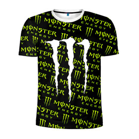 Мужская футболка 3D спортивная с принтом MONSTER ENERGY  в Рязани, 100% полиэстер с улучшенными характеристиками | приталенный силуэт, круглая горловина, широкие плечи, сужается к линии бедра | black monster | bmx | claw | cybersport | energy | monster | monster energy | moto | motocross | race | sport | киберспорт | когти | монстер энерджи | монстр | мото | мотокросс | ралли | скейтбординг | спорт | т | энергия