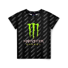 Детская футболка 3D с принтом MONSTER ENERGY (Z) в Рязани, 100% гипоаллергенный полиэфир | прямой крой, круглый вырез горловины, длина до линии бедер, чуть спущенное плечо, ткань немного тянется | black monster | bmx | claw | cybersport | energy | monster | monster energy | moto | motocross | race | sport | киберспорт | когти | монстер энерджи | монстр | мото | мотокросс | ралли | скейтбординг | спорт | т | энергия