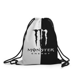 Рюкзак-мешок 3D с принтом MONSTER ENERGY (Z) в Рязани, 100% полиэстер | плотность ткани — 200 г/м2, размер — 35 х 45 см; лямки — толстые шнурки, застежка на шнуровке, без карманов и подкладки | Тематика изображения на принте: black monster | bmx | claw | cybersport | energy | monster | monster energy | moto | motocross | race | sport | киберспорт | когти | монстер энерджи | монстр | мото | мотокросс | ралли | скейтбординг | спорт | т | энергия