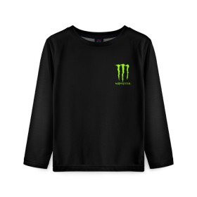 Детский лонгслив 3D с принтом MONSTER ENERGY (+спина) (Z) в Рязани, 100% полиэстер | длинные рукава, круглый вырез горловины, полуприлегающий силуэт
 | black monster | bmx | claw | cybersport | energy | monster | monster energy | moto | motocross | race | sport | киберспорт | когти | монстер энерджи | монстр | мото | мотокросс | ралли | скейтбординг | спорт | т | энергия