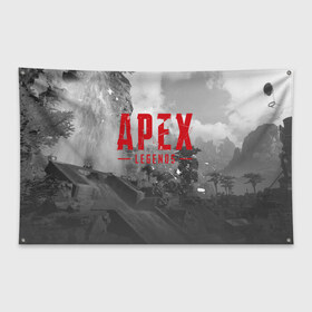 Флаг-баннер с принтом APEX LEGENDS в Рязани, 100% полиэстер | размер 67 х 109 см, плотность ткани — 95 г/м2; по краям флага есть четыре люверса для крепления | 2020 | 5 сезон | apex legends 5 | art | ea | loba | ps4 | season | апекс | апекс 5 | апекс легенд | лоба | персонаж