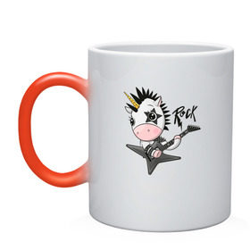 Кружка хамелеон с принтом Единорог рокер в Рязани, керамика | меняет цвет при нагревании, емкость 330 мл | music | rock | rock music | арт | единорог | животные | картинка | метал | металл | милый | милый единорог | музыкант | рисунок | рокер | тяжелая музыка