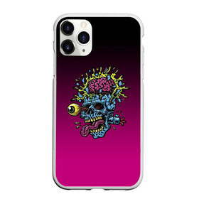 Чехол для iPhone 11 Pro Max матовый с принтом The explosion of the brain в Рязани, Силикон |  | bang | blue | brain | color | debris | explosion | eye | jaw | orbits | pink | skull | teeth | tongue | взрыв | глаз | глазницы | зубы | мозг | осколки | пасть | розовый | цвет | череп | язык