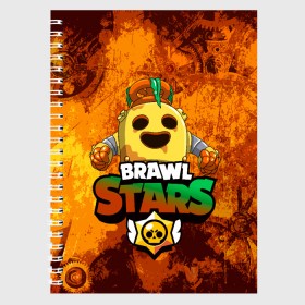 Тетрадь с принтом Brawl Stars Robot Spike в Рязани, 100% бумага | 48 листов, плотность листов — 60 г/м2, плотность картонной обложки — 250 г/м2. Листы скреплены сбоку удобной пружинной спиралью. Уголки страниц и обложки скругленные. Цвет линий — светло-серый
 | Тематика изображения на принте: brawl | brawl stars | robospike | robot spike | spike | бравл | бравл кактус | бравл спайк | бравл старс | кактус | робоспайк | робот спайк | спайк | спайк робот