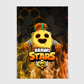 Постер с принтом Brawl Stars Robot Spike в Рязани, 100% бумага
 | бумага, плотность 150 мг. Матовая, но за счет высокого коэффициента гладкости имеет небольшой блеск и дает на свету блики, но в отличии от глянцевой бумаги не покрыта лаком | brawl stars | brawl stars spike robot | spike | spike robot | бравл кактус | бравл спайк | бравл старс | кактус | робоспайк | спайк | спайк бравл старс