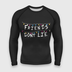 Мужской рашгард 3D с принтом Friends Dont Lie в Рязани,  |  | 11 | demogorgon | dont | friends | lie | retro | stranger | things | дастин | дела | демогоргон | друзья | лгут | не | оди | одиннадцать | очень | ретро | стив | странные | хоппер | хоукинс