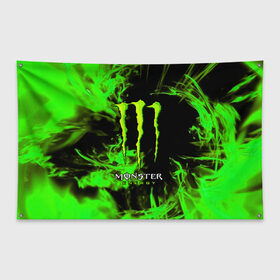 Флаг-баннер с принтом MONSTER ENERGY в Рязани, 100% полиэстер | размер 67 х 109 см, плотность ткани — 95 г/м2; по краям флага есть четыре люверса для крепления | black monster | bmx | claw | cybersport | energy | monster | monster energy | moto | motocross | race | sport | киберспорт | когти | монстер энерджи | монстр | мото | мотокросс | ралли | скейтбординг | спорт | энергия