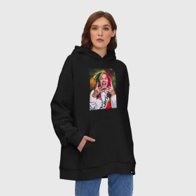 Худи SuperOversize хлопок с принтом 6ix9ine в Рязани, 70% хлопок, 30% полиэстер, мягкий начес внутри | карман-кенгуру, эластичная резинка на манжетах и по нижней кромке, двухслойный капюшон
 | 6ix9ine | tekashi | возвращение | крыса | сикснайн | текаши