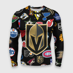 Мужской рашгард 3D с принтом Vegas Golden Knights (Z) в Рязани,  |  | anaheim ducks | arizona coyotes | boston bruins | buffalo sabres | calgary flames | canadiens de montreal | carolina hurricanes | chicago blackhawks | colorado avalanche | columbus blue jackets | dallas stars | detroit red wings | edmonton oil | hockey | 