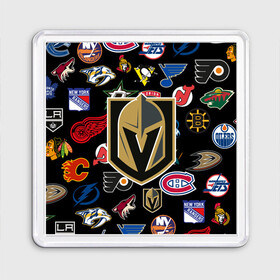 Магнит 55*55 с принтом Vegas Golden Knights (Z) в Рязани, Пластик | Размер: 65*65 мм; Размер печати: 55*55 мм | anaheim ducks | arizona coyotes | boston bruins | buffalo sabres | calgary flames | canadiens de montreal | carolina hurricanes | chicago blackhawks | colorado avalanche | columbus blue jackets | dallas stars | detroit red wings | edmonton oil | hockey | 