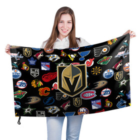 Флаг 3D с принтом Vegas Golden Knights (Z) в Рязани, 100% полиэстер | плотность ткани — 95 г/м2, размер — 67 х 109 см. Принт наносится с одной стороны | anaheim ducks | arizona coyotes | boston bruins | buffalo sabres | calgary flames | canadiens de montreal | carolina hurricanes | chicago blackhawks | colorado avalanche | columbus blue jackets | dallas stars | detroit red wings | edmonton oil | hockey | 