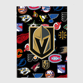 Постер с принтом Vegas Golden Knights (Z) в Рязани, 100% бумага
 | бумага, плотность 150 мг. Матовая, но за счет высокого коэффициента гладкости имеет небольшой блеск и дает на свету блики, но в отличии от глянцевой бумаги не покрыта лаком | Тематика изображения на принте: anaheim ducks | arizona coyotes | boston bruins | buffalo sabres | calgary flames | canadiens de montreal | carolina hurricanes | chicago blackhawks | colorado avalanche | columbus blue jackets | dallas stars | detroit red wings | edmonton oil | hockey | 