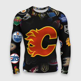 Мужской рашгард 3D с принтом Calgary Flames (Z) в Рязани,  |  | anaheim ducks | arizona coyotes | boston bruins | buffalo sabres | calgary flames | canadiens de montreal | carolina hurricanes | chicago blackhawks | colorado avalanche | columbus blue jackets | dallas stars | detroit red wings | edmonton oil | hockey | 