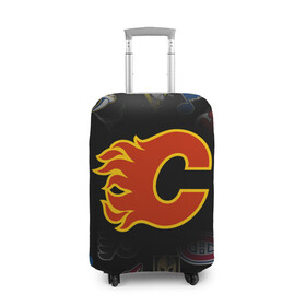 Чехол для чемодана 3D с принтом Calgary Flames (Z) в Рязани, 86% полиэфир, 14% спандекс | двустороннее нанесение принта, прорези для ручек и колес | anaheim ducks | arizona coyotes | boston bruins | buffalo sabres | calgary flames | canadiens de montreal | carolina hurricanes | chicago blackhawks | colorado avalanche | columbus blue jackets | dallas stars | detroit red wings | edmonton oil | hockey | 