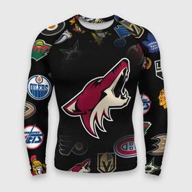 Мужской рашгард 3D с принтом Arizona Coyotes | NHL (Z) в Рязани,  |  | anaheim ducks | arizona coyotes | boston bruins | buffalo sabres | calgary flames | canadiens de montreal | carolina hurricanes | chicago blackhawks | colorado avalanche | columbus blue jackets | dallas stars | detroit red wings | edmonton oil | hockey | 