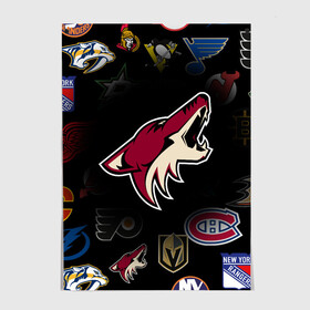 Постер с принтом Arizona Coyotes | NHL (Z) в Рязани, 100% бумага
 | бумага, плотность 150 мг. Матовая, но за счет высокого коэффициента гладкости имеет небольшой блеск и дает на свету блики, но в отличии от глянцевой бумаги не покрыта лаком | anaheim ducks | arizona coyotes | boston bruins | buffalo sabres | calgary flames | canadiens de montreal | carolina hurricanes | chicago blackhawks | colorado avalanche | columbus blue jackets | dallas stars | detroit red wings | edmonton oil | hockey | 