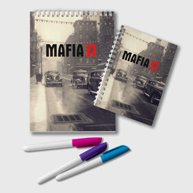 Блокнот с принтом Mafia IIDefinitive Edition(Z) в Рязани, 100% бумага | 48 листов, плотность листов — 60 г/м2, плотность картонной обложки — 250 г/м2. Листы скреплены удобной пружинной спиралью. Цвет линий — светло-серый
 | definitive edition | mafia | mafia ii | вито скалетта | генри томасино | джо барбаро | игра | лео галанте | мафия | мафия 2 | томас анджело | франческа | фрэнк винчи | шутер | эдди скарпа