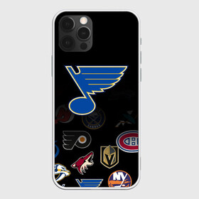 Чехол для iPhone 12 Pro с принтом NHL St. Louis Blues (Z) в Рязани, силикон | область печати: задняя сторона чехла, без боковых панелей | anaheim ducks | arizona coyotes | boston bruins | buffalo sabres | canadiens de montreal | carolina hurricanes | chicago blackhawks | colorado | hockey | nhl | st. louis blues | нхл | паттерн | спорт | хоккей