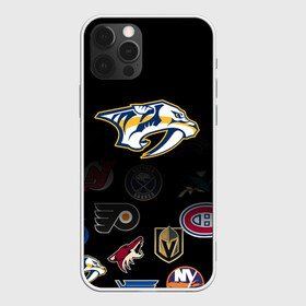 Чехол для iPhone 12 Pro с принтом NHL Nashville Predators (Z) в Рязани, силикон | область печати: задняя сторона чехла, без боковых панелей | anaheim ducks | arizona coyotes | boston bruins | buffalo sabres | canadiens de montreal | carolina hurricanes | chicago blackhawks | colorado | hockey | nashville predators | nhl | нхл | паттерн | спорт | хоккей