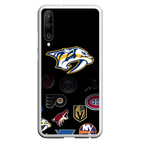 Чехол для Honor P30 с принтом NHL Nashville Predators (Z) в Рязани, Силикон | Область печати: задняя сторона чехла, без боковых панелей | Тематика изображения на принте: anaheim ducks | arizona coyotes | boston bruins | buffalo sabres | canadiens de montreal | carolina hurricanes | chicago blackhawks | colorado | hockey | nashville predators | nhl | нхл | паттерн | спорт | хоккей