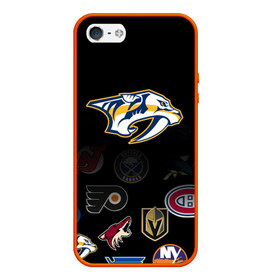 Чехол для iPhone 5/5S матовый с принтом NHL Nashville Predators (Z) в Рязани, Силикон | Область печати: задняя сторона чехла, без боковых панелей | anaheim ducks | arizona coyotes | boston bruins | buffalo sabres | canadiens de montreal | carolina hurricanes | chicago blackhawks | colorado | hockey | nashville predators | nhl | нхл | паттерн | спорт | хоккей