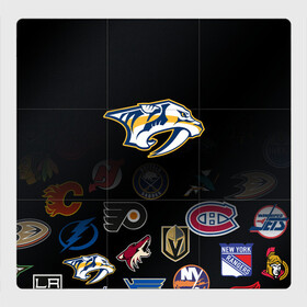 Магнитный плакат 3Х3 с принтом NHL Nashville Predators (Z) в Рязани, Полимерный материал с магнитным слоем | 9 деталей размером 9*9 см | anaheim ducks | arizona coyotes | boston bruins | buffalo sabres | canadiens de montreal | carolina hurricanes | chicago blackhawks | colorado | hockey | nashville predators | nhl | нхл | паттерн | спорт | хоккей