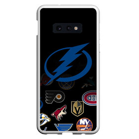 Чехол для Samsung S10E с принтом NHL Tampa Bay Lightning (Z) в Рязани, Силикон | Область печати: задняя сторона чехла, без боковых панелей | anaheim ducks | arizona coyotes | boston bruins | buffalo sabres | canadiens de montreal | carolina hurricanes | chicago blackhawks | colorado | hockey | nhl | tampa bay lightning | нхл | паттерн | спорт | хоккей