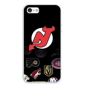 Чехол для iPhone 5/5S матовый с принтом NHL New Jersey Devils (Z) в Рязани, Силикон | Область печати: задняя сторона чехла, без боковых панелей | anaheim ducks | arizona coyotes | boston bruins | buffalo sabres | calgary flames | carolina hurricanes | chicago blackhawks | colorado | hockey | new jersey devils | nhl | нхл | паттерн | спорт | хоккей