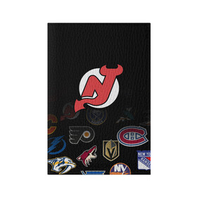 Обложка для паспорта матовая кожа с принтом NHL New Jersey Devils (Z) в Рязани, натуральная матовая кожа | размер 19,3 х 13,7 см; прозрачные пластиковые крепления | Тематика изображения на принте: anaheim ducks | arizona coyotes | boston bruins | buffalo sabres | calgary flames | carolina hurricanes | chicago blackhawks | colorado | hockey | new jersey devils | nhl | нхл | паттерн | спорт | хоккей