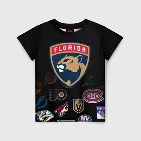 Детская футболка 3D с принтом NHL Florida Panthers (Z) в Рязани, 100% гипоаллергенный полиэфир | прямой крой, круглый вырез горловины, длина до линии бедер, чуть спущенное плечо, ткань немного тянется | anaheim ducks | arizona coyotes | boston bruins | buffalo sabres | calgary flames | canadiens de montreal | chicago blackhawks | colorado | florida panthers | hockey | nhl | нхл | паттерн | спорт | хоккей