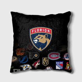 Подушка 3D с принтом NHL Florida Panthers (Z) в Рязани, наволочка – 100% полиэстер, наполнитель – холлофайбер (легкий наполнитель, не вызывает аллергию). | состоит из подушки и наволочки. Наволочка на молнии, легко снимается для стирки | anaheim ducks | arizona coyotes | boston bruins | buffalo sabres | calgary flames | canadiens de montreal | chicago blackhawks | colorado | florida panthers | hockey | nhl | нхл | паттерн | спорт | хоккей