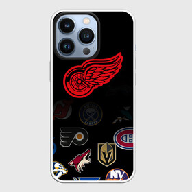 Чехол для iPhone 13 Pro с принтом NHL Detroit Red Wings (Z) в Рязани,  |  | anaheim ducks | arizona coyotes | boston bruins | buffalo sabres | calgary flames | canadiens de montreal | carolina hurricanes | colorado | detroit red wings | hockey | nhl | нхл | паттерн | спорт | хоккей