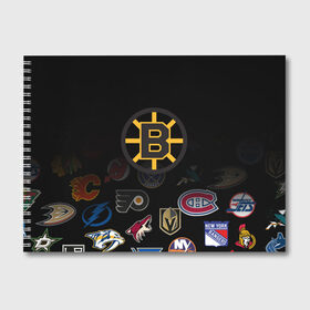 Альбом для рисования с принтом NHL Boston Bruins (Z) в Рязани, 100% бумага
 | матовая бумага, плотность 200 мг. | anaheim ducks | arizona coyotes | boston bruins | buffalo sabres | calgary flames | canadiens de montreal | carolina hurricanes | chicago blackhawks | colorado | hockey | nhl | нхл | паттерн | спорт | хоккей