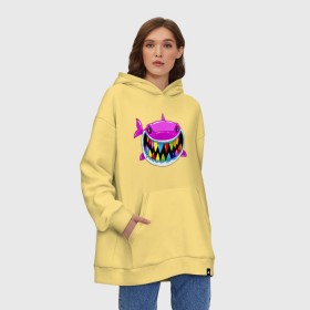 Худи SuperOversize хлопок с принтом 6ix9ine - Gooba в Рязани, 70% хлопок, 30% полиэстер, мягкий начес внутри | карман-кенгуру, эластичная резинка на манжетах и по нижней кромке, двухслойный капюшон
 | 6ix9ine | gooba | hernandez | tekashi | акула