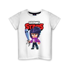 Детская футболка хлопок с принтом BRAWL STARS BIBI в Рязани, 100% хлопок | круглый вырез горловины, полуприлегающий силуэт, длина до линии бедер | bibi | brawl stars | coach mike | crow | gale | leon | leon shark | max | mecha crow | mortis | mr.p | phoenix | sally leon | sandy | spike | sprout | tara | unicorn | virus 8 bit | werewolf | ворон | оборотень