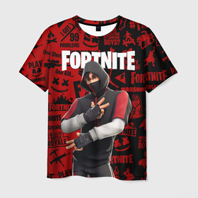 Мужская футболка 3D с принтом FORTNITE x IKONIK в Рязани, 100% полиэфир | прямой крой, круглый вырез горловины, длина до линии бедер | deadmau5 | fortnite | fortnite 2 | fortnite x маршмелло | ikonik | marshmello | ninja | ninja streamer | raven | travis scott | ворон | иконик | ниндзя | пили | рейвен | трэвис скотт | фортнайт