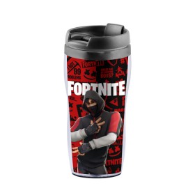 Термокружка-непроливайка с принтом FORTNITE x IKONIK в Рязани, внутренняя часть — пищевой пластик, наружная часть — прозрачный пластик, между ними — полиграфическая вставка с рисунком | объем — 350 мл, герметичная крышка | Тематика изображения на принте: deadmau5 | fortnite | fortnite 2 | fortnite x маршмелло | ikonik | marshmello | ninja | ninja streamer | raven | travis scott | ворон | иконик | ниндзя | пили | рейвен | трэвис скотт | фортнайт