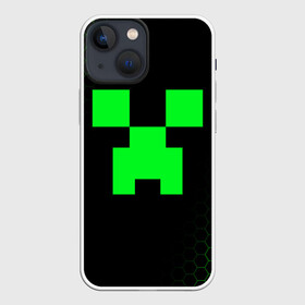 Чехол для iPhone 13 mini с принтом MINECRAFT CREEPER в Рязани,  |  | block | creeper | cube | minecraft | pixel | блок | геометрия | крафт | крипер | кубики | майнкрафт | пиксели