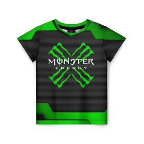 Детская футболка 3D с принтом MONSTER ENERGY (Z) в Рязани, 100% гипоаллергенный полиэфир | прямой крой, круглый вырез горловины, длина до линии бедер, чуть спущенное плечо, ткань немного тянется | black monster | bmx | claw | cybersport | energy | monster | monster energy | moto | motocross | race | sport | киберспорт | когти | монстер энерджи | монстр | мото | мотокросс | ралли | скейтбординг | спорт | энергия