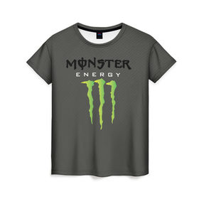 Женская футболка 3D с принтом MONSTER ENERGY (Z) в Рязани, 100% полиэфир ( синтетическое хлопкоподобное полотно) | прямой крой, круглый вырез горловины, длина до линии бедер | black monster | bmx | claw | cybersport | energy | monster | monster energy | moto | motocross | race | sport | киберспорт | когти | монстер энерджи | монстр | мото | мотокросс | ралли | скейтбординг | спорт | энергия