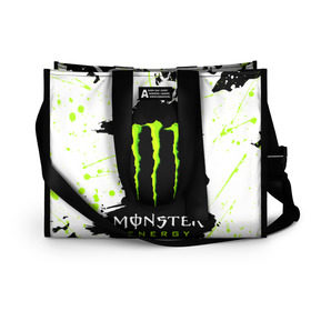 Сумка-шоппер 3D с принтом MONSTER ENERGY (Z) в Рязани, 100% полиэстер | застегивается на металлическую кнопку; внутренний карман застегивается на молнию. Стенки укреплены специальным мягким материалом, чтобы защитить содержимое от несильных ударов
 | black monster | bmx | claw | cybersport | energy | monster | monster energy | moto | motocross | race | sport | киберспорт | когти | монстер энерджи | монстр | мото | мотокросс | ралли | скейтбординг | спорт | т | энергия