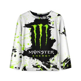 Детский лонгслив 3D с принтом MONSTER ENERGY (Z) в Рязани, 100% полиэстер | длинные рукава, круглый вырез горловины, полуприлегающий силуэт
 | black monster | bmx | claw | cybersport | energy | monster | monster energy | moto | motocross | race | sport | киберспорт | когти | монстер энерджи | монстр | мото | мотокросс | ралли | скейтбординг | спорт | т | энергия