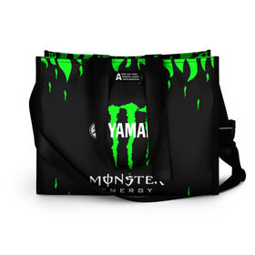 Сумка-шоппер 3D с принтом MONSTER ENERGY (Z) в Рязани, 100% полиэстер | застегивается на металлическую кнопку; внутренний карман застегивается на молнию. Стенки укреплены специальным мягким материалом, чтобы защитить содержимое от несильных ударов
 | bike | energy | monster | monster energy | moto | motocycle | sport | sportmotorcycle | yamaha | когти | монстер энерджи | монстр | мото | спорт | энергия | ямаха