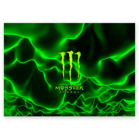 Поздравительная открытка с принтом MONSTER ENERGY в Рязани, 100% бумага | плотность бумаги 280 г/м2, матовая, на обратной стороне линовка и место для марки
 | Тематика изображения на принте: energy | honda | mercedes | monster energy | porsche | racing | sport | toyota | автомобил | автомобильные | марка | машины | митсубиси | монстр | монстр энерджи | порше | спорт | тесла | тойота | хонда